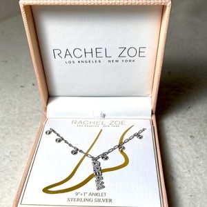 Rachel Zoe Sterling Silver and CZ Ankle Bracelet with DREAM Charm